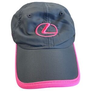 Lexus Womens Dark Gray Pink Logo Baseball Cap‎ Adjustable Strap